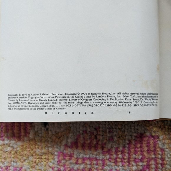 Vintage Wacky Wednesday by Theo Lesieg Dr. Seuss 1974 Hardcover Early Printing. - Picture 2 of 3